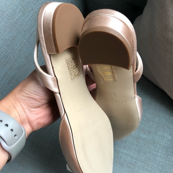 J. Crew Embellished Satin slingback flat - Picture 2 of 4